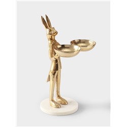 Конфетница двойная «Кролик угощает», 19×26×48 см, алюминий