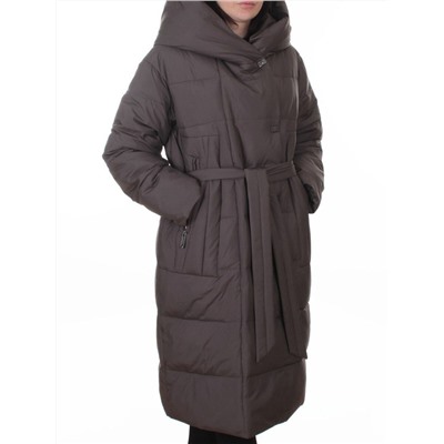 A625 GRAY/BROWN Пальто зимнее женское (200 гр. био-пух)