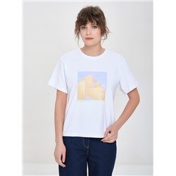 Футболка оверсайз белая с принтом