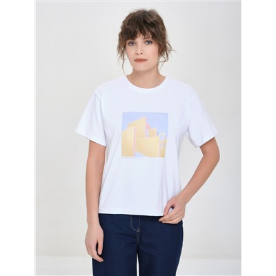 Футболка оверсайз белая с принтом