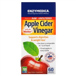Enzymedica, Яблочный уксус, 710 мг, 60 капсул (355 мг на капсулу)