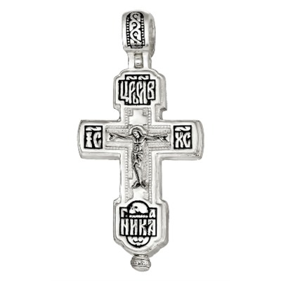 Крест-складень из серебра частичное чернение литье