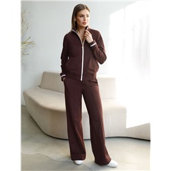 Брюки прямые со стрелками из премиального футера двухнитки с эластаном