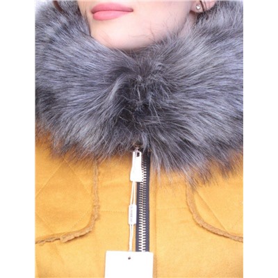 5157 YELLOW Парка женская зимняя (150 гр синтепон, искусственный мех)