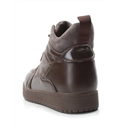 04-PA-18Z BROWN Ботинки зимние женские (натуральная замша и кожа, шерсть)