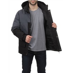8875 BLACK GRAY Куртка мужская зимняя облегченная (130 гр. холлофайбер)