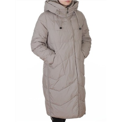 8806 GRAY/BEIGE Пальто зимнее женское (150 гр. холлофайбер)