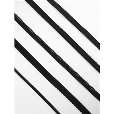 Набор резинок для пошива нижнего белья TEIRA, 5 видов, чёрный