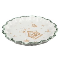 MILLIMI Пряничный домик Блюдо круглое с волнистым краем 30,5х3,5см, керамика