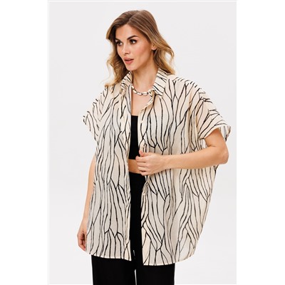Блуза EOLA 2874 бежевый_черный_принт