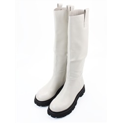 02-E39B-53R MILK Сапоги демисезонные женские (натуральная кожа)