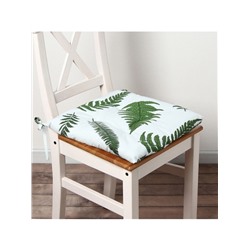 Подушка на стул «Этель. Папоротник», 42×42×7 см, белая