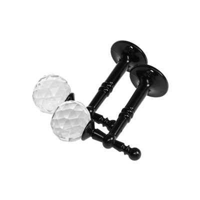 Крючок - держатель для штор на стену CAPPIO KS043, металлический, черный, 2 шт.