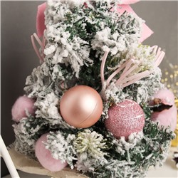 Искусственная ёлка настольная «Зимнее волшебство. Сюрприз в мешочке», 31×17 см, розовая