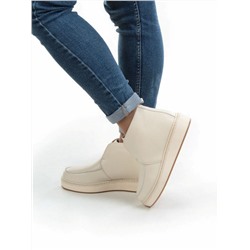 01-5173-3 BEIGE Ботинки демисезонные женские (натуральная кожа, байка)
