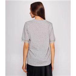 Футболка #КТ25606, серый меланж