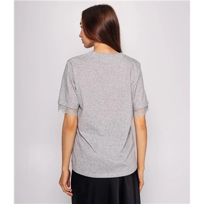 Футболка #КТ25606, серый меланж