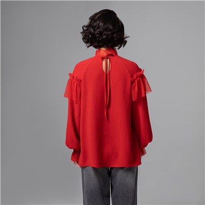 Блуза трендовая, Мелодия сердца (красная)