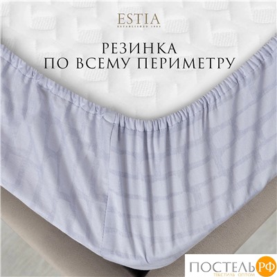 Estia ЭНТОН Простыня на резинке 160х200+30, 1 пр., хл./сатин серый
