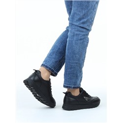 03-A9074-1 BLACK Кроссовки женские (натуральная кожа)