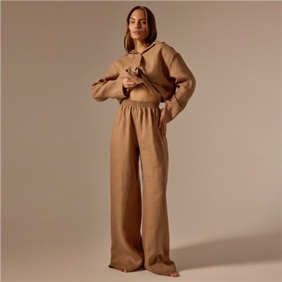 Пижама женская (рубашка, брюки) SL Home Linen, кофейная