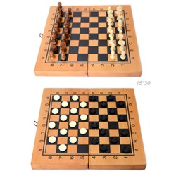 Игра настольная 3 в 1: нарды, шахматы, шашки / 341-161 /уп 48/