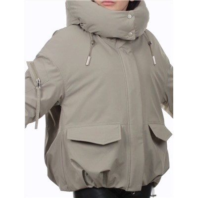 H24-816 GRAY BEIGE Куртка зимняя женская (150 гр. холлофайбер)