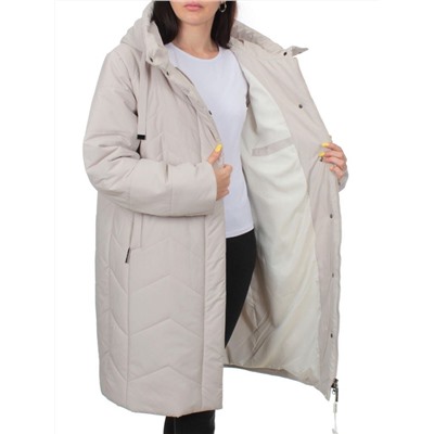 1135 BEIGE Пальто зимнее облегченное женское (холлофайбер 150 гр.)