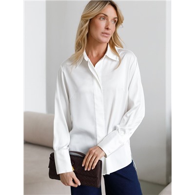 Блузка из сатина с эластаном