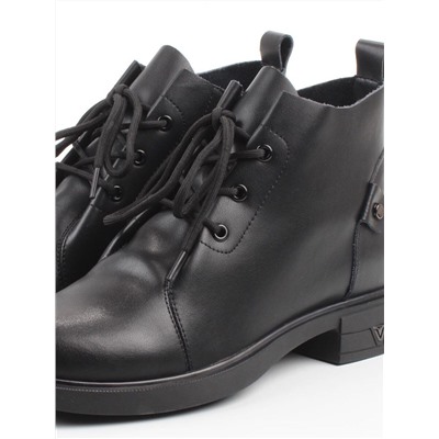 01-M43-18 BLACK Ботинки демисезонные женские (натуральная кожа)