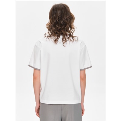 Футболка оверсайз белая с принтом