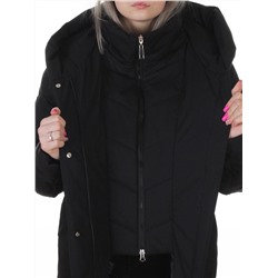 8836 BLACK Пальто зимнее женское (150 гр. холлофайбер)