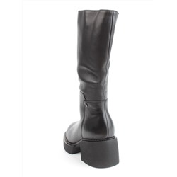 02-FI908-1M BLACK Сапоги зимние женские (натуральная кожа, натуральный мех)