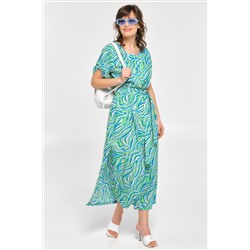 Платье разноцветное с разрезами по бокам