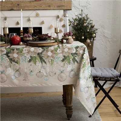 Скатерть новогодняя «Этель» Beautiful Christmas, 149×220 см с ГМВО, хлопок 100%, 190 г/м²