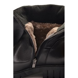 Mira Tini J371-15819BM-МП/Z Сапоги женские чер нат кожа, подклад нат евро мех (до щиколотки модели)