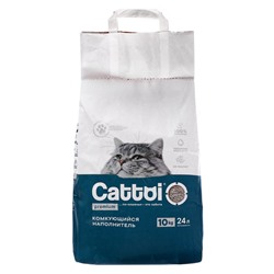 Наполнитель минеральный комкующийся Cattoi Premium 10 кг,пластиковый пакет