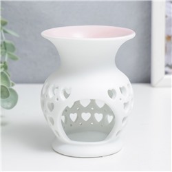 Аромалампа для эфирных масел «Сеточка из сердец», керамика, 9×7.5×7.5 см, МИКС