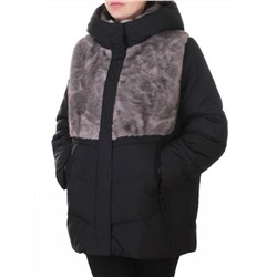 M-8869 BLACK Куртка зимняя женская (150 гр. холлофайбер)