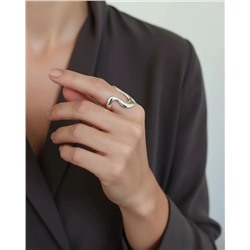 Кольцо с белым серебрением