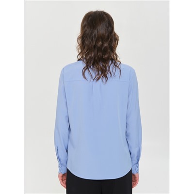 Блузка василькового цвета с длинным рукавом