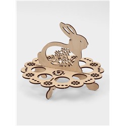 Подставка для яиц пасхальная Доляна «Зайчик», 8 ячеек, 20×16 см, дерево