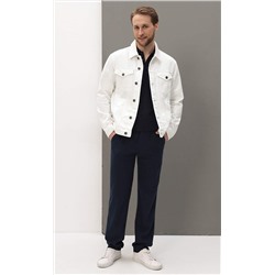 Брюки льняные мужские P111-0853 тёмно-синие