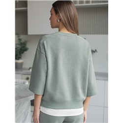 Свитшот свободный из петельчатого футера двухнитки с эластаном