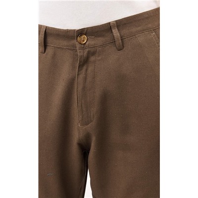 Брюки льняные мужские F111-0851 светло-коричневые