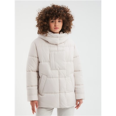 Пуховик женский светло-бежевый