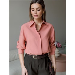 Свободная блузка из плотного лиоцелла с манжетами на запонках