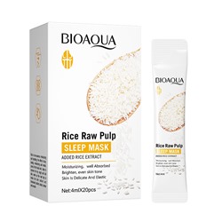 *BIOAQUA RICE RAW PULP Ночная маска для лица с экстрактом риса, 4мл*20шт (Срок до 04.2026)