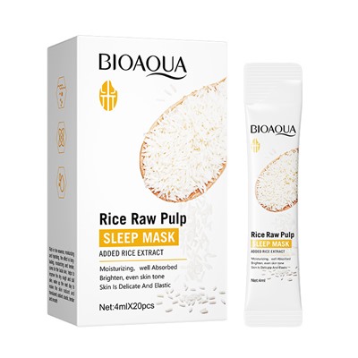 *BIOAQUA RICE RAW PULP Ночная маска для лица с экстрактом риса, 4мл*20шт (Срок до 04.2026)