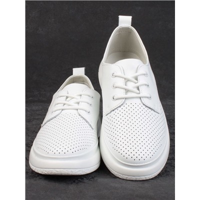 03-PDXL140-1 WHITE Кроссовки женские (натуральная кожа)